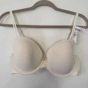 NWT Aerie Hannah Demi Bra Off White Lightly Lined Lace Neutral Sz 38C